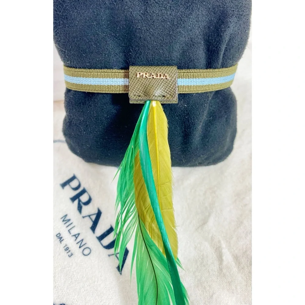 Prada Rare Couture Multi Feather Snap Bracelet